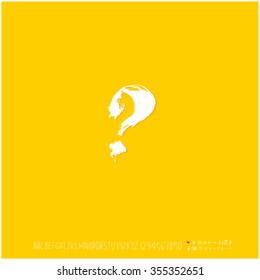 Alphabet & number / Hand drawn calligraphy - vector