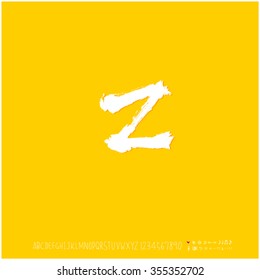 Alphabet & number / Hand drawn calligraphy - vector