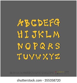 Alphabet & number / Hand drawn calligraphy - vector