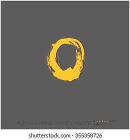 Alphabet & number / Hand drawn calligraphy - vector
