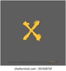 Alphabet & number / Hand drawn calligraphy - vector