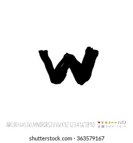 Alphabet & number / Hand drawn calligraphy - vector