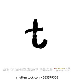 Alphabet & number / Hand drawn calligraphy - vector
