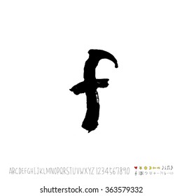 Alphabet & number / Hand drawn calligraphy - vector