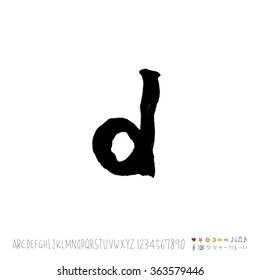 Alphabet & number / Hand drawn calligraphy - vector