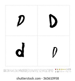 Alphabet & number / Hand drawn calligraphy - vector