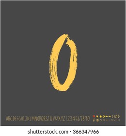 Alphabet & number / Hand drawn calligraphy - vector