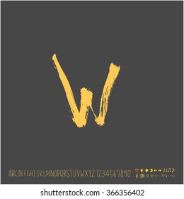 Alphabet & number / Hand drawn calligraphy - vector