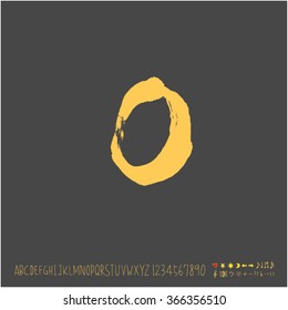 Alphabet & number / Hand drawn calligraphy - vector