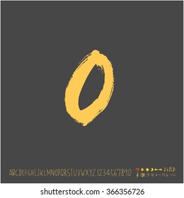 Alphabet & number / Hand drawn calligraphy - vector