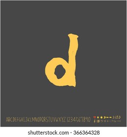 Alphabet & number / Hand drawn calligraphy - vector