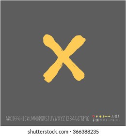 Alphabet & number / Hand drawn calligraphy - vector