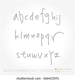 Alphabet & number / Hand drawn calligraphy - vector