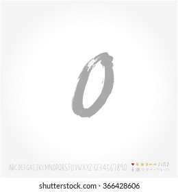 Alphabet & number / Hand drawn calligraphy - vector