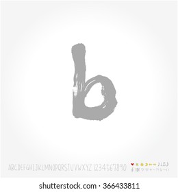 Alphabet & number / Hand drawn calligraphy - vector