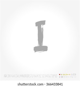 Alphabet & number / Hand drawn calligraphy - vector