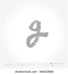 Alphabet & number / Hand drawn calligraphy - vector