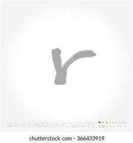 Alphabet & number / Hand drawn calligraphy - vector