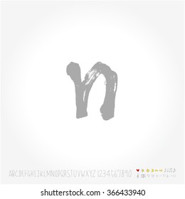 Alphabet & number / Hand drawn calligraphy - vector