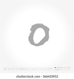 Alphabet & number / Hand drawn calligraphy - vector