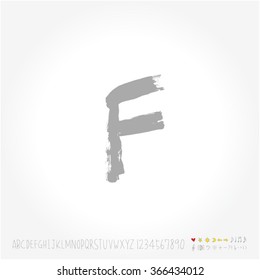 Alphabet & number / Hand drawn calligraphy - vector