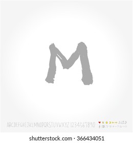 Alphabet & number / Hand drawn calligraphy - vector