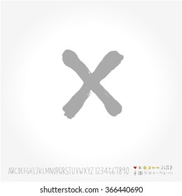 Alphabet & number / Hand drawn calligraphy - vector