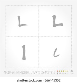 Alphabet & number / Hand drawn calligraphy - vector