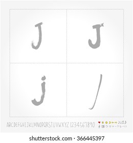 Alphabet & number / Hand drawn calligraphy - vector