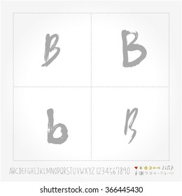 Alphabet & number / Hand drawn calligraphy - vector