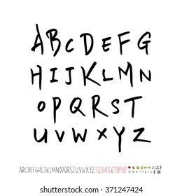Alphabet & number / handwriting - vector