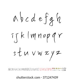 Alphabet & number / handwriting - vector