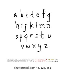 Alphabet & number / handwriting - vector