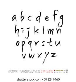 Alphabet & number / handwriting - vector