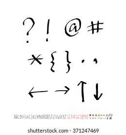 Alphabet & number / handwriting - vector