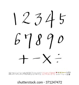 Alphabet & number / handwriting - vector