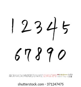 Alphabet & number / handwriting - vector