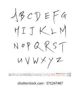 Alphabet & number / handwriting - vector
