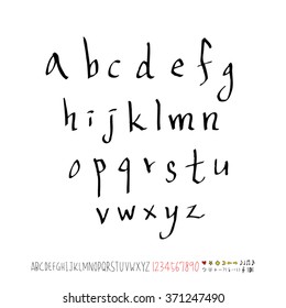 Alphabet & number / handwriting - vector