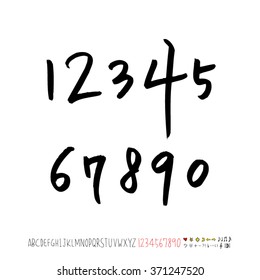 Alphabet & number / handwriting - vector