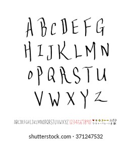 Alphabet & number / handwriting - vector