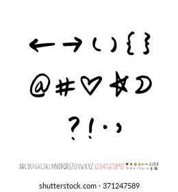 Alphabet & number / handwriting - vector