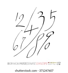 Alphabet & number / handwriting - vector