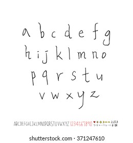 Alphabet & number / handwriting - vector