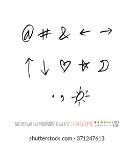 Alphabet & number / handwriting - vector