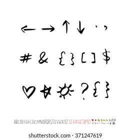Alphabet & number / handwriting - vector