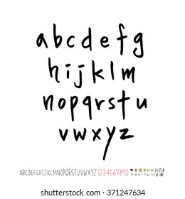 Alphabet & number / handwriting - vector