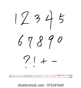 Alphabet & number / handwriting - vector