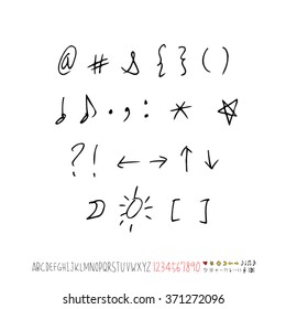 Alphabet & number / handwriting - vector
