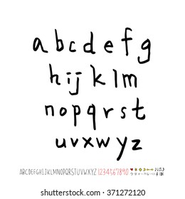 Alphabet & number / handwriting - vector